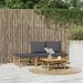 Walmeck 4 Piece Patio Set with Dark Gray Cushions Bamboo