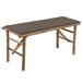 Folding Patio Bench with Cushion 46.4 Bamboo
