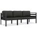Dcenta 3 Piece Patio Lounge Set with Cushions Aluminum Anthracite Middle Sofa with 2 Coner Sofas Outdoor Conversation Set for Garden Lawn Courtyard Balcony