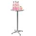 Oukaning Round Adjustable Counter Height Bar Table with Flip-Up Table Round Side Table Indoor & Outdoor Bar