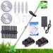 Portable Cordless Grass Trimmer 24V Handheld Lawn Mower Trimmers with 2 Battery Multi-functional Electric Lawn Mower Suitable for Garden Lawn