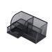VerPetridure Metal Pen Holder for Desk 360 Degree Rotating Desk Organizers with 4 Compartments Black Mesh Pencil Holder Desktop Workspace Organizer for Home Office Supplies