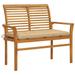 Dcenta Patio Bench with Beige Cushion Teak Wood Porch Chair Garden Bench for Garden Backyard Balcony Park Terrace Outdoor Furniture 44.1in x 21.7in x 37in