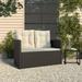 Dcenta Patio Bench with Cushions Black 41.3 Poly Rattan