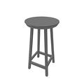 Clihome Outdoor Bar Height Bistro Table HIPS Round Patio Bar Table Tall Dining Table for Garden Barstools Balcony Gray