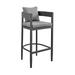 Jax 26 Inch Patio Counter Height Stool Aluminum Frame Gray Cushions