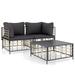Dcenta 3 Piece Outdoor Patio Furniture Set 2 Corner Sofas with Seat Cushion and Coffee Table Sectional Sofa Set Anthracite Poly Rattan Conversation Set for Garden Deck Poolside Backyard