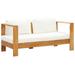 Dcenta Patio Sofa with Cushion 55.1 Solid Acacia Wood White