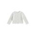 Tregren Toddler Baby Girls Knit Cardigan Hollow Out Long Sleeve Crew Neck Elastic Solid Color Button Down Sweater Coat