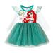 Disney Princess Dress Mermaid Costume Ariel Baby Toddler Girl Party Dresses Long Sleeve Mesh Overlay Tutu Dress Sizes 6M-6T