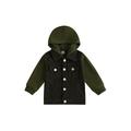 Sunisery Girls Boys Corduroy Hooded Jacket Coat Casual Long Sleeve Button Down Lapel Coat Hoodie Baby Outwear for Winter Fall
