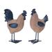 Wicker Hen and Rooster Tabletop Figurines - 9" - Brown and Black - Set of 2