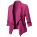 KIJBLAE Womens Slim Blazer Pleated Versatile Small Blazer Open Cardigan Fall Fashion Cardigans Temperament Coat Workout Long Sleeve Jacket Basic Plain Cardigans 2023 Pink L