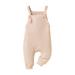 xkwyshop Toddler Baby Boy Girl Fall One Piece Button Suspender Overalls Jumpsuit Sleeveless Plain Romper Outfit Bib Pants Beige 12-18 Months
