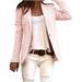 KIJBLAE Womens Lightweight Blazer Slim Jacket Suit Work Office Blazer For Daily/Work Fall Fashion Cardigans 2023 Cardigans Commuting Coat Long Sleeve JacketPlain Outerwear Pink XXXXL