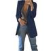 KIJBLAE Womens Office Blazer Cardigans Lapel Coat Suit Office Long Jacket Tops Fall Fashion Long Sleeve Jacket Basic Plain Cardigans 2023 Cardigans Plus Size Coat Workout Blue S