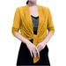 KIJBLAE Womens Chiffon Cardigans Open Front Sheer Cardigans For Evening Dress Fall Fashion Workout Long Sleeve Jacket Basic Plain Outerwear 2023 Cardigans Soft Temperament Coat Yellow XL