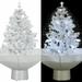 Walmeck Snowing Christmas Tree with Umbrella Base White 2 ft