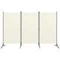 Dcenta 3 Panel Folding Room Divider Fabric Freestanding Room Partition Panel Screen Iron Frame Cream White for Bedroom Bathroom Living Room Home Furniture 102.4 x 70.9 Inches (W x H)