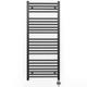 Myhomeware 600mm Wide Black Electric Bathroom Heated Towel Rail Thermostatic Warmer Radiator Precise Control (600 x 1200 mm (BTU: 2247))