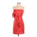 C. Luce Cocktail Dress - Sheath: Orange Print Dresses - Women's Size Small