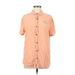 PacSun Short Sleeve Button Down Shirt: Orange Tops - Women's Size Medium