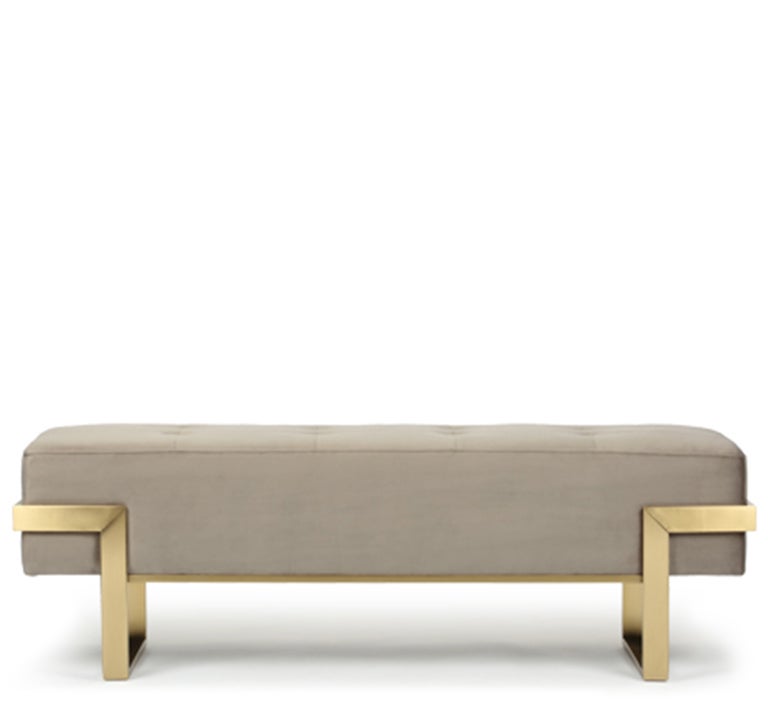 Sitzbank VERTIGO – Sitzbank, Samt in Taupe & Messing, B143
