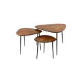 Set 3 tables d'appoint en bois marron