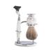 Bey-Berk International Mach 3 Razor Pure Badger Brush on Chrome with Stand - White Stone