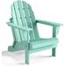 Folding Adirondack Chair HDPE Patio Outdoor Chairs(Mint Green)