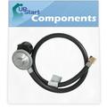 BBQ Gas Grill Propane Regulator Hose Replacement Parts for Weber 7370001 - Compatible Barbeque 30-Inch QCC1 Regulator and Hose Kit