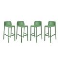 Casual Decore Outdoor Bar Stools Set of 4 with Height 29 & Footrest