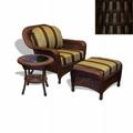 Tortuga Sea Pines Chair with Ottoman and Side Table - Tortoise