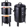 3 in 1 BBQ Charcoal Grill Barbecue Steamer Cooking Patio Backyard Barbecue Tabletop