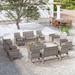 16 Piece Patio Lounge Set with Cushions Poly Rattan Gray