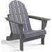 Folding Adirondack Chair HDPE Patio Outdoor Chairs(Slate Gray)