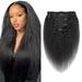 Afro Kinky Straight Hair Clip In Human Hair Extensions 8 Pcs/Set Clip On Hair Extension Brazilian Remy Hair Pieces Clip Ins Extensions 14-26 Inches