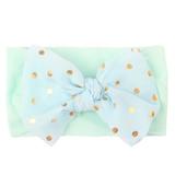 HIBRO Splatte Hair Bows Girls Hair Chalk for Dark Hair 1PC Baby Girls Dotted Bow Headband Stretch Hairband Headwear