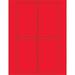 Box Partners 3 x 5 in. Fluorescent Red Rectangle Laser Labels - Pack of 400 - Fluorescent Red