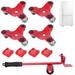9Pcs Furniture Moving Tools Steel Tri-Dolly Heavy Furniture Moving Tool Kit with Heightening Pads 3 Wheels Furniture Mover s Dolly with Lifter