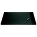 Dacasso Black Leather Desk Pad with Side Rails - Black - 22 in. x 14 in.