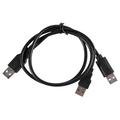 USB 2.0 Type A Male to Dual USB A Male Y Splitter Cable Cord Black