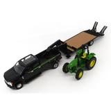 ERTL John Deere Dealership Ford F-350 with Trailer Hauling a John Deere 5075E Tractor 8 Years Above