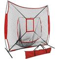 7 Ã—7 Baseball Softball Practice Net with Strike Zone and Carry Bag Portable Pitching Hitting Batting Catching Throwing Net Toss Backstop Training Aids