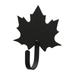 Village Wrought Iron Maple Leaf Wall Hook Extra Small - Black