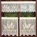 Zodanni 1/2/3Pcs Kitchen Curtains Topper Sheer Voile Tiers Window Curtain Drapes Decor Solid Colors Treatments Rooster Sheers Beige W:60 x H:14 x1+W:30 x H:36 x2