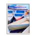 Stupell Industries Docked Rowboats Vivid Hues Coastal Painting White Framed Art Print Wall Art