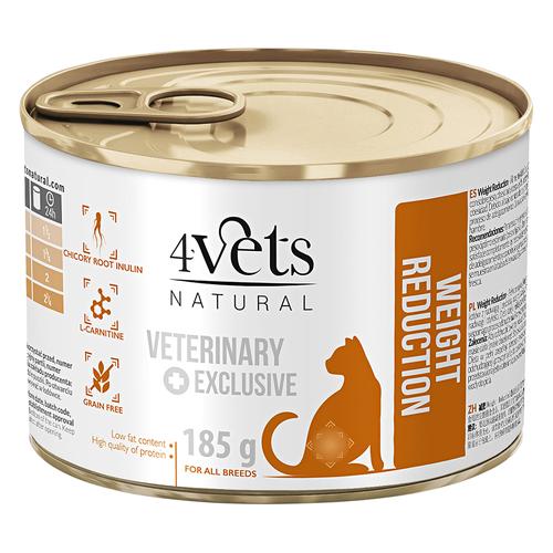 6x 185g 4Vets Natural Katze Weight Reduction Katzenfutter nass