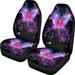 Binienty Universal 2 Pieces Car Seat Covers Front Seats Only Fit for Alomst Vehicle SUV Truck Van Purple Butterfly Printed Front Car Seat Covers Mat Auto Protector Accessories