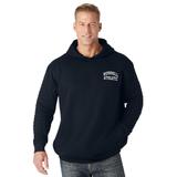 Men's Big & Tall Russell® Quilted Sleeve Hooded Sweatshirt by Russell Athletic in Black (Size 5XL)